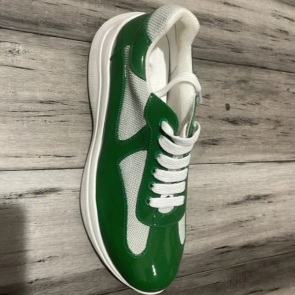 Prada America's Cup sneakers white and green 8.5